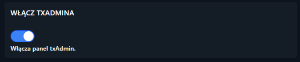Włączanie TXAdmin